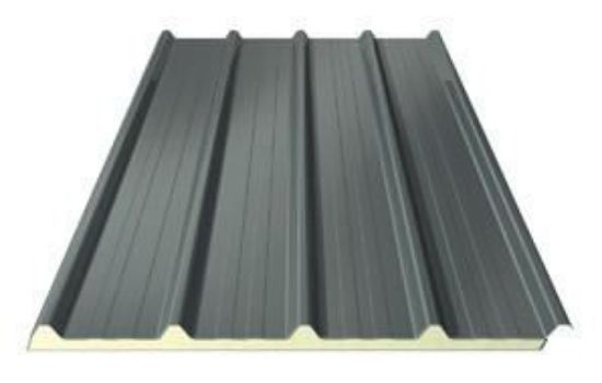 Afbeeldingen van Ecopaneel antraciet GS40 met 3cm isolatie 4.10m